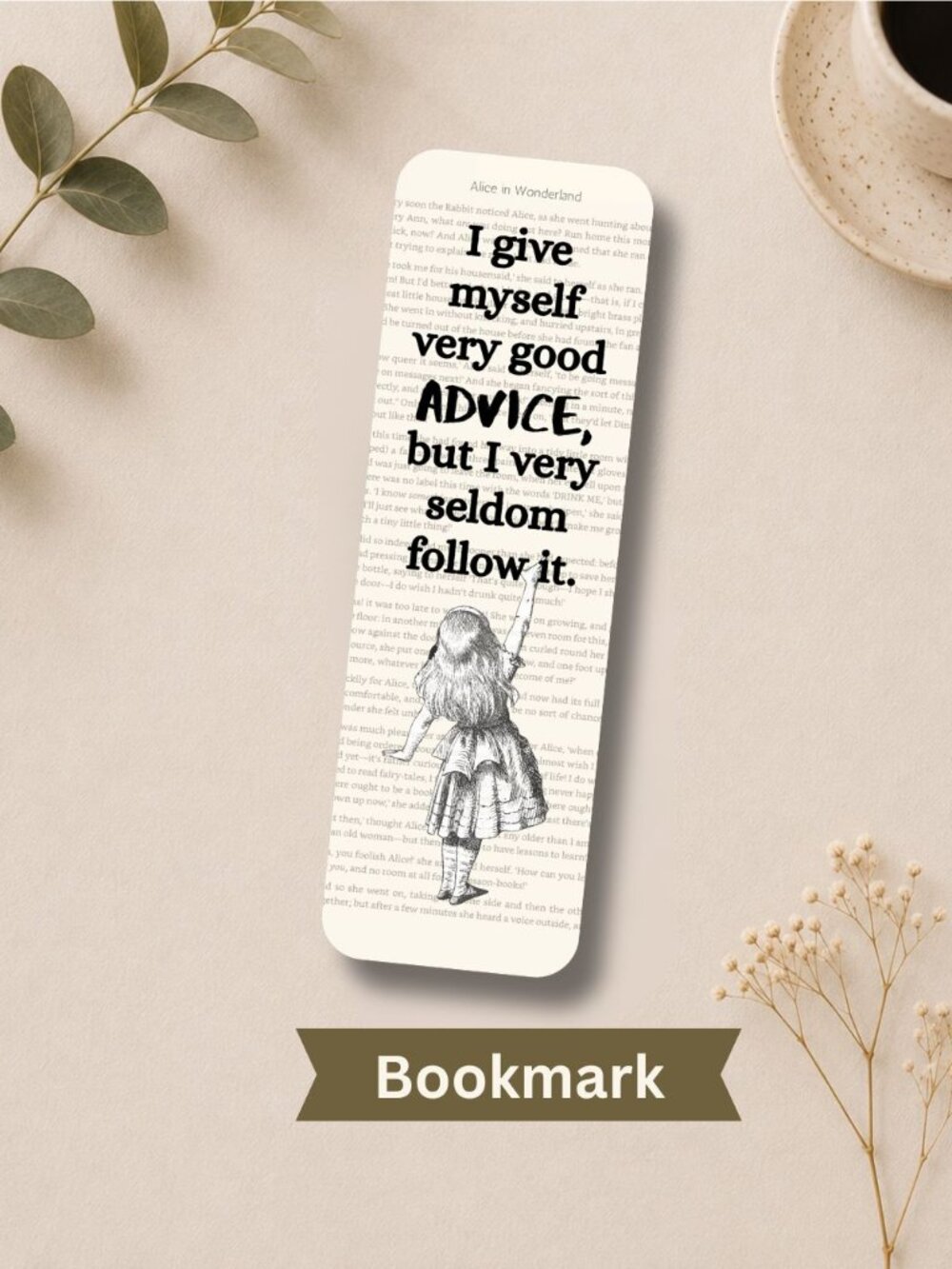 Alice in Wonderland Book Page Bookmark